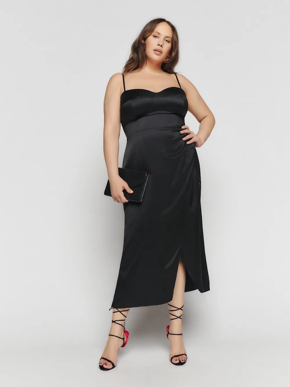 Reformation Marguerite Silk Dress In Black Size 12